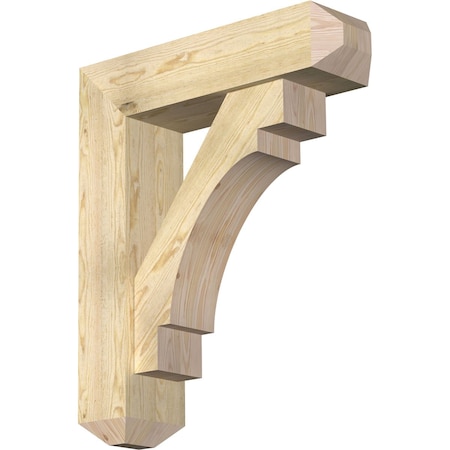 Ekena Millwork Merced Craftsman Rough Sawn Bracket w/ Offset Brace, Douglas Fir, 8"W x 30"D x 36"H BKT0806X30X36MRC04RDF